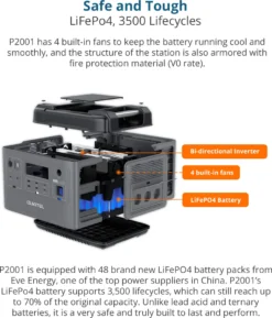 OUKITEL P2001E 2000W (4000W Peak) Stromerzeuger Power Station 2000Wh Solargenerator 625000mAh Mobiler Stromspeicher Power Station, Sicheres LiFePO4-Batterie PD100W QC3.0 Solar Generator Für Notstrom Camping Wohnmobile Zu Hause -Vidailo Verkaufe f4be2caa61787f89557f7fa8f6627146 1
