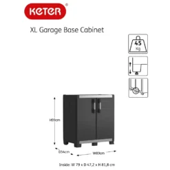 Keter Niedriger Lagerschrank Garage XL Schwarz Und Silbern 99 Cm -Vidailo Verkaufe f5487eedfa53d1d0c719c7a89be6c45e