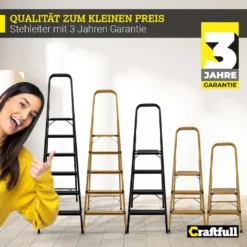 Craftfull Stehleiter CF-133A - Aluminium Haushaltsleiter - Gummierte Standfüße - Klappleiter - Mehrzweckleiter - 6 Stufen (Black Edition) -Vidailo Verkaufe f814f9ea32bb63ba7930b16fb97c11c0