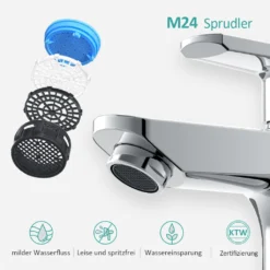 EMKE Waschtischarmatur Wasserhahn Einhebelmischer Verchromter Messingkörper Mischbatterie Spritzwassergeschützt Waschbeckenarmatur Für Bad -Vidailo Verkaufe f88069bd6c4d2f4391320eefb146cd19