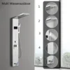 Puluomis Duschsystem Duschpaneel 5 Funktionen Duscharmatur Mit Kopfbrause Und 3 Stufen Handbrause, Regendusche Duschkopf Duschset Aus Edelstahl Mit Display , Silber Weiß -Vidailo Verkaufe f8d766b1c82e06acb46c754f07a6371d