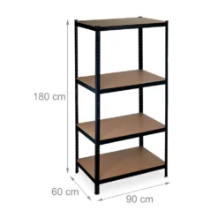 Relaxdays Schwerlastregal 180x90x60 Schwarz -Vidailo Verkaufe f90d934884cd63c781751c4b64991bd7