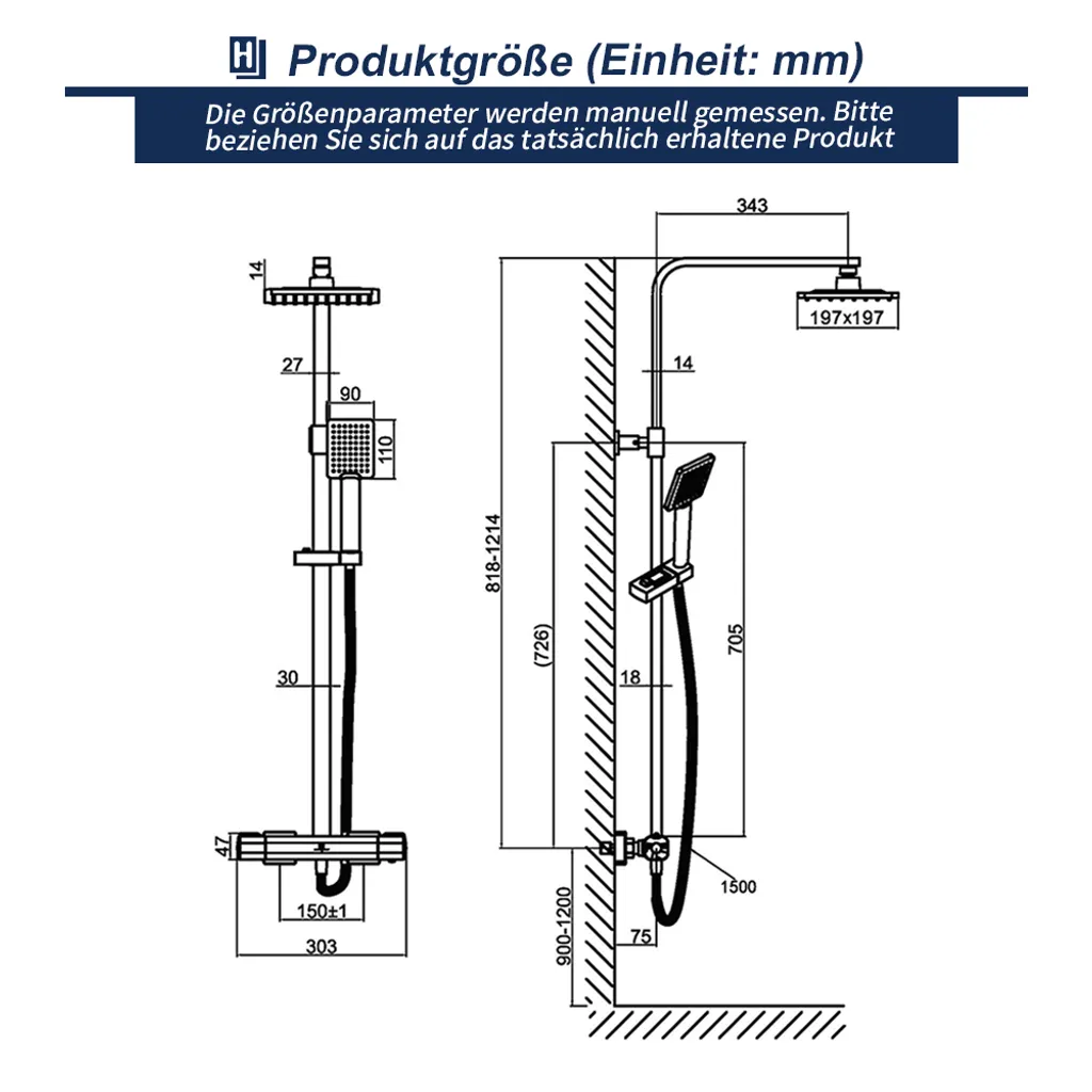 Duschsystem Mit Thermostat Regendusche Duschset Inkl. Duschkopf Handbrause Und Duschstange Duschsäule Für Dusche Duscharmatur 9 Duschsystem Mit Thermostat Regendusche Duschset Inkl. Duschkopf Handbrause Und Duschstange Duschsäule Für Dusche Duscharmatur – Bild 7