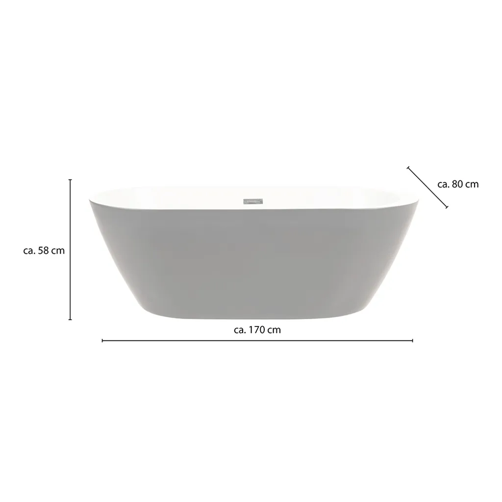 Freistehende Badewanne Codo Black Edition 170 X 80 X 58 Cm 11 Freistehende Badewanne Codo Black Edition 170 X 80 X 58 Cm – Bild 9