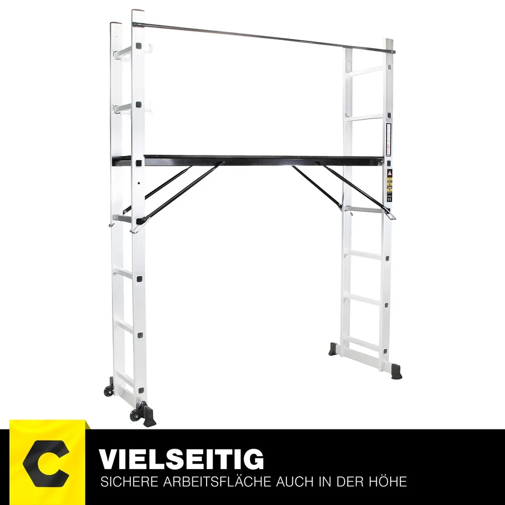 Aluminium Leitergerüst CF-103A - Multigerüst - Multifunktionsleiter - Gerüst - Stehleiter - Bockleiter - Leiter - (1.95 Meter 7 Sprossen) 12 Aluminium Leitergerüst CF-103A - Multigerüst - Multifunktionsleiter - Gerüst - Stehleiter - Bockleiter - Leiter - (1.95 Meter 7 Sprossen) – Bild 10