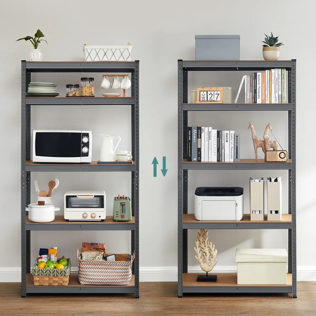 SONGMICS Schwerlastregale, 2er Set, Kellerregale, Lagerregale, 180 X 90 X 40 Cm, Steckregale, Jeweils Bis 875 Kg Belastbar Und 5 Verstellbare Ablagen, Verstärktes Stahlgestell, Grau GLR040G02 9 SONGMICS Schwerlastregale, 2er Set, Kellerregale, Lagerregale, 180 X 90 X 40 Cm, Steckregale, Jeweils Bis 875 Kg Belastbar Und 5 Verstellbare Ablagen, Verstärktes Stahlgestell, Grau GLR040G02 – Bild 7