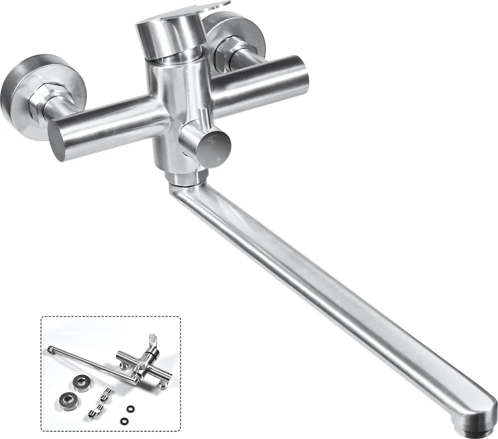 CMYBABEE Küchenarmatur Wannenarmatur Badarmatur, Wandmischbatterie, Wanneneinlauf 34 Cm Lang Mit Umstellventil, Duschbatterie, Einhebel-Brausebatterie Für Die Dusche Im Badezimmer, 304 Edelstahl 3 CMYBABEE Küchenarmatur Wannenarmatur Badarmatur, Wandmischbatterie, Wanneneinlauf 34 Cm Lang Mit Umstellventil, Duschbatterie, Einhebel-Brausebatterie Für Die Dusche Im Badezimmer, 304 Edelstahl