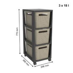 ROTHO Tower 3 X 16 L BRISEN Mit Rollen, Farbe:Cappuccino 8 ROTHO Tower 3 X 16 L BRISEN Mit Rollen, Farbe:Cappuccino -Vidailo Verkaufe fb8cfc2c17fe1aee8bc1c1e9b8270832