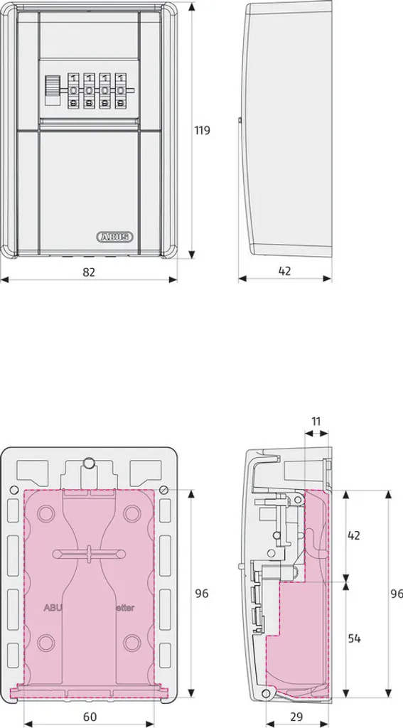 Schlüsseltresor 787 LED H119xB82xT42mm M.LED Zahlenschl.ABUS 15 Schlüsseltresor 787 LED H119xB82xT42mm M.LED Zahlenschl.ABUS – Bild 13