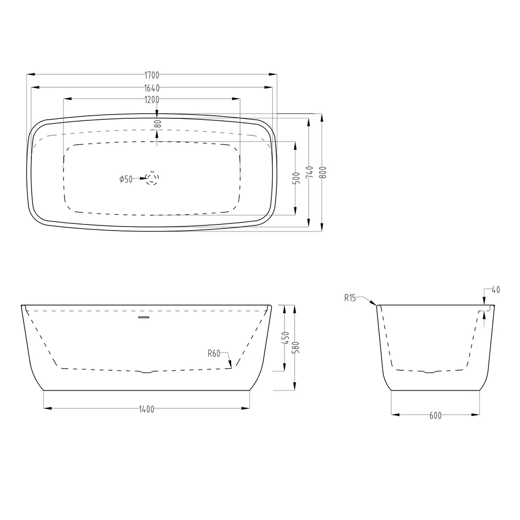 Mai & Mai Freistehende Acryl-Badewanne 170x80cm Rechteckig Inkl. Armatur Und Handbrause, Farbe: Weiß, Material: Sanitäracryl V612MA 8 Mai & Mai Freistehende Acryl-Badewanne 170x80cm Rechteckig Inkl. Armatur Und Handbrause, Farbe: Weiß, Material: Sanitäracryl V612MA – Bild 6