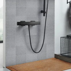 SCHWÄNLEIN® Thermostatbatterie Dusche Set,Brausebatterrerie,Brausemischer (Thermostat Brausebatterie Schwarz Eckig) -Vidailo Verkaufe ff2f38c1a0837ce9a66da71184c95912