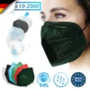 Virshields® FFP2 Mundschutz Maske - 20 Stück, PFE 94%, EN 149:2001+A1:2009, 5 Lagen, Filtrierend, EU, Dunkelgrün, Mit Ohrschlaufen - Halbmaske, Atemschutzmaske, Schutzmaske, Staubschutzmaske -Vidailo Verkaufe ffa14a2e784c625da5a2b99b449cd22b
